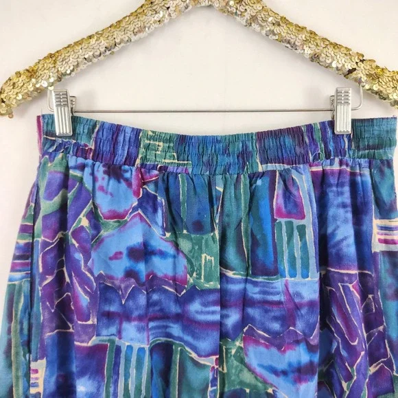 Vintage 90s Penbrooke Lane Geometric Plus Size Midi Skirt Womens Purple sz 16 - Picture 5 of 5